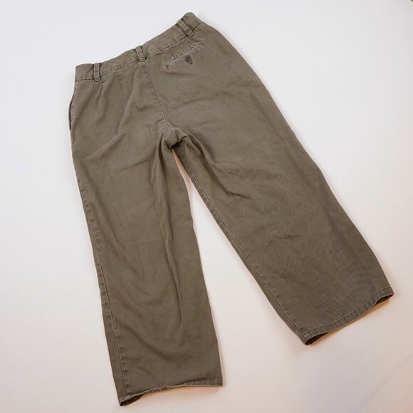 Gap Wide Leg Olive Chino Pants - Size 4 Crop - Picture 3 of 7